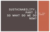 Sustainability, Part 2 So what do we do now?