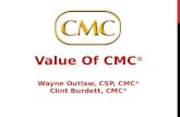 Value Of CMC ® Wayne Outlaw, CSP, CMC ® Clint Burdett,  CMC ®