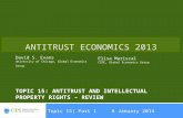 Topic 15:Antitrust and Intellectual property rights – review