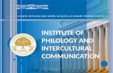 INSTITUTE of PHILOLOGY and INTERCULTURAL COMMUNICATION