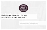 Briefing: Recent State Authorization Issues