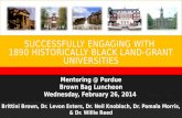Successfully Engaging with  1890 Historically Black Land-Grant Universities