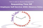 Time & Labor & Absence Management Requesting Time Off  Employee Self-Service (ESS) Absence Entry