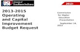 2013-2015 Operating  and Capital  Improvement  Budget Request