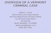 OVERVIEW OF A VERMONT CRIMINAL CASE