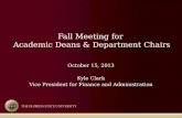 Fall Meeting for  Academic Deans &  Department  Chairs