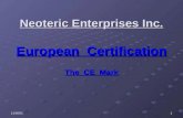 Neoteric Enterprises Inc. European  Certification