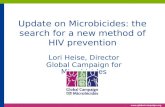Update on Microbicides: the search for a new method of HIV prevention