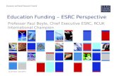 Education Funding – ESRC Perspective