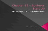 Chapter 15 – Business Start Up