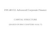 FIN 40153: Advanced Corporate  Finance