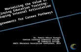 Maximizing the Value of  Continuing Education Training:  Develo ping Internal Articulation  Agreements for Career Pathways