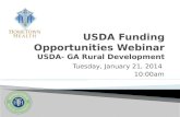 USDA Funding Opportunities Webinar USDA- GA Rural Development