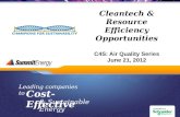 Cleantech  & Resource Efficiency Opportunities C4S: Air Quality Series June 21, 2012