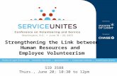 Strengthening the Link between Human Resources and  Employee Volunteerism