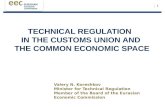 TECHNICAL REGULATION   IN THE CUSTOMS UNION AND  THE COMMON ECONOMIC SPACE