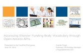Accessing Elsevier Funding Body Vocabulary through Open Access APIs