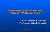 Government Ethics Laws and Rules for VA Researchers