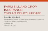 Farm Bill and Crop Insurance:  2013 Ag  Policy Update