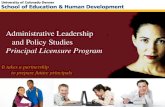 Administrative Leadership     and Policy Studies  Principal Licensure Program