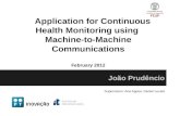 Application for Continuous Health Monitoring using  Machine-to-Machine Communications February  2012