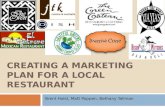 CREATING a Marketing Plan For a local restaurant