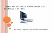 Intro to Business Management and Microsoft Office