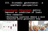 III.  Economic governance :  a  southern  perspective