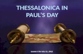 THESSALONICA IN PAUL’S DAY
