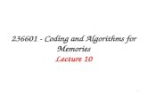 236601 - Coding and Algorithms  for  Memories Lecture 10