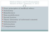 Medical Ethics and Professionalism Review of Part 1 February 11 2013