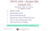 PHYS 1444 – Section  004 Lecture  #11
