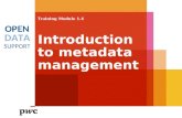 Training Module 1.4 Introduction to metadata management