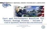 Cost and Performance Baseline for Fossil Energy Plants – Volume 2 Coal to Synthetic Natural Gas and Ammonia