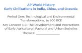 AP World History Early Civilizations in India, China, and Oceania