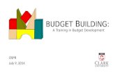 BUDGET  B UILDING:  A Training in Budget Development