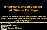 Energy Conservation  at Siena College