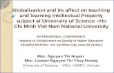 INTERNATIONAL CONFERENCE  Impacts of Globalization on Quality in Higher Education SEAMEO RETRAC - Ho Chi Minh City, June 20-21/2013