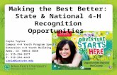 Making the Best Better: State & National 4-H Recognition  Opportunities