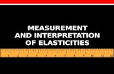 Measurement and  Interpretation of  Elasticities