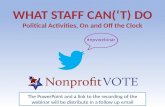 WHAT NONPROFIT STAFF CAN DO in elections on and off the job