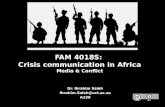 FAM 4018S:  Crisis communication in  Africa Media & Conflict