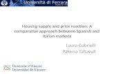 Housing supply  and  price reaction : A  comparative approach between Spanish  and  Italian markets