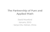 The Partnership of Pure and Applied Math