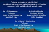 Fatigue behavior of lateritic Soil  stabilized with enzyme and effectiveness of flexible pavement with stabilized soil as sub base
