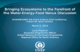 Bringing Ecosystems to the Forefront of the Water-Energy-Food Nexus Discussion