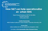 How S&T can help operationalize  an  urban SDG
