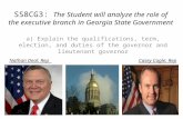 SS8CG3 :  The Student will analyze the role of the executive branch in Georgia State Government