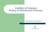 Conflict of Interest Policy & Disclosure Process