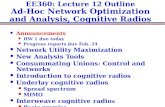 EE360: Lecture 12  Outline Ad-Hoc Network Optimization and Analysis, Cognitive Radios